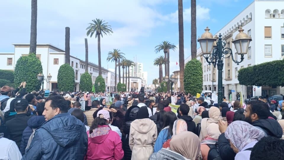 Manifestation des infirmiers et techniciens de la santé à Rabat contre le mépris du gouvernement.