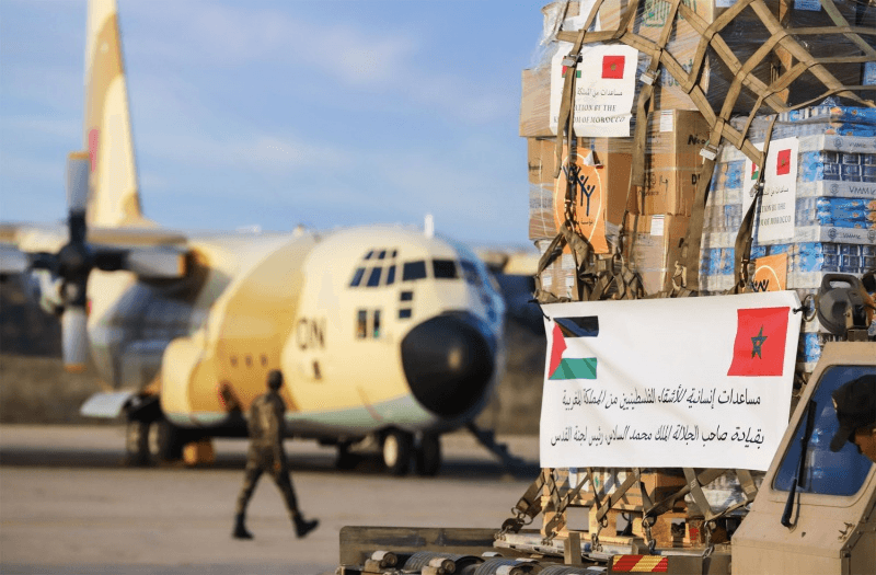 Participation du Maroc dans l'envoi d'aide humanitaire à Gaza