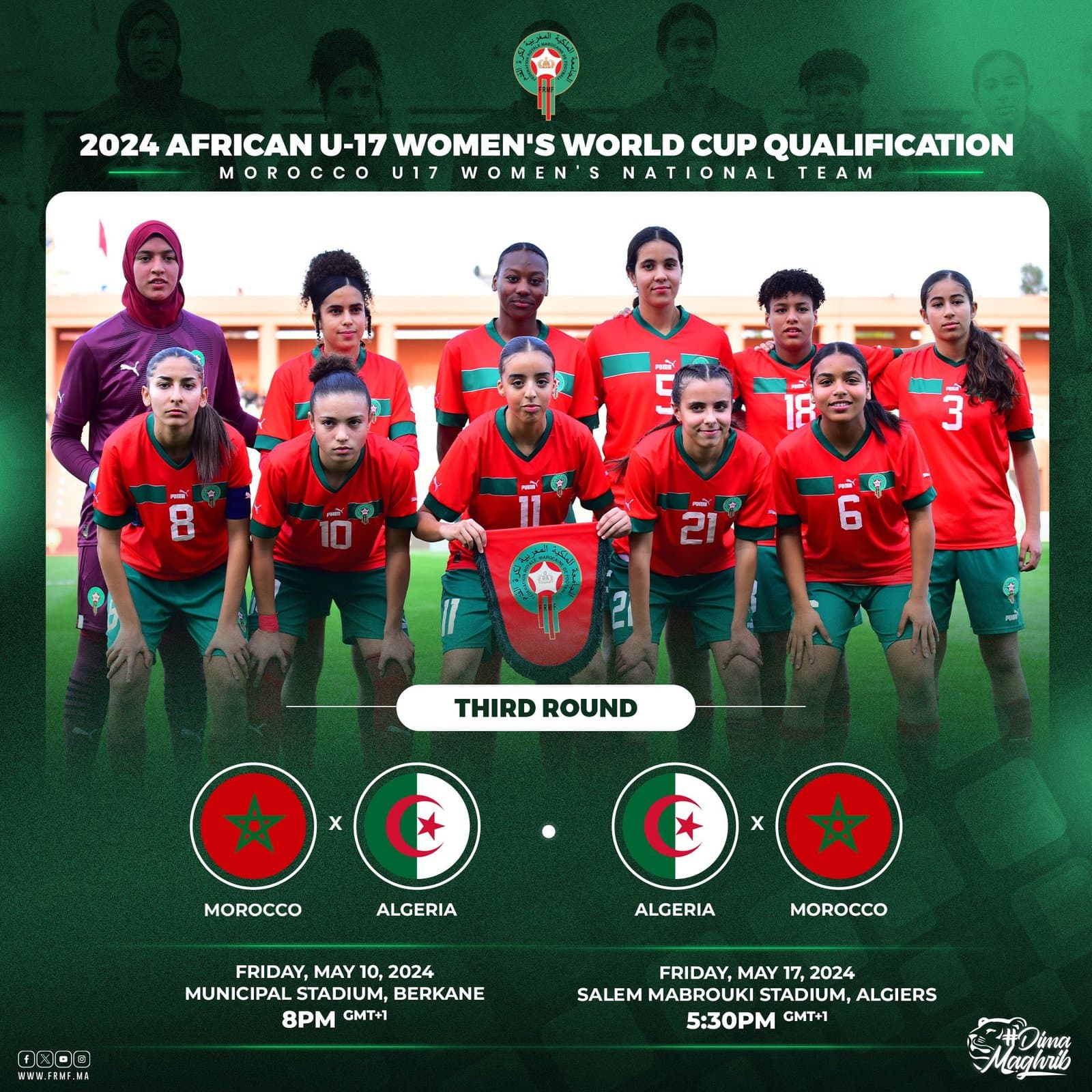 La Coupe du Monde Féminine U17 : Le Maroc affronte l'Algérie les 10 et 17 mai