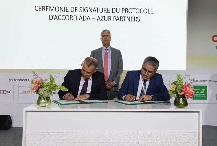 Signature d'une convention entre l'ADA et Azur Partners pour financer des projets agricoles durables au Maroc