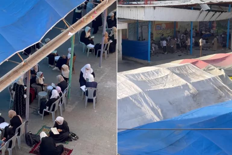 Des centaines de personnes récitent le Coran. C'est ainsi que la matinée a commencé à Gaza le jour d'Arafat