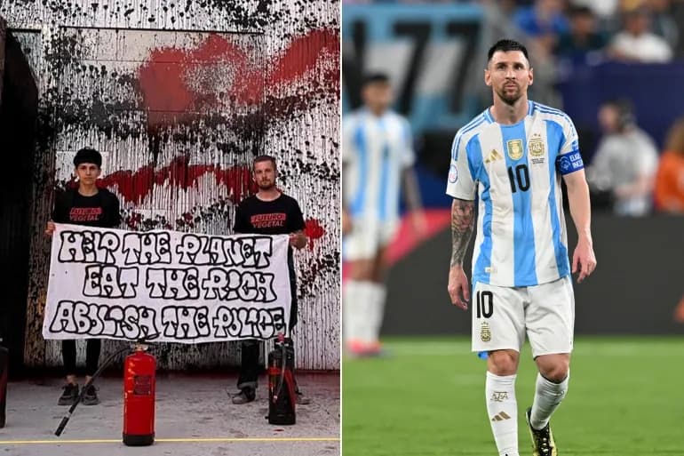 Des militants pour le climat dévastent le palais de Messi en Espagne