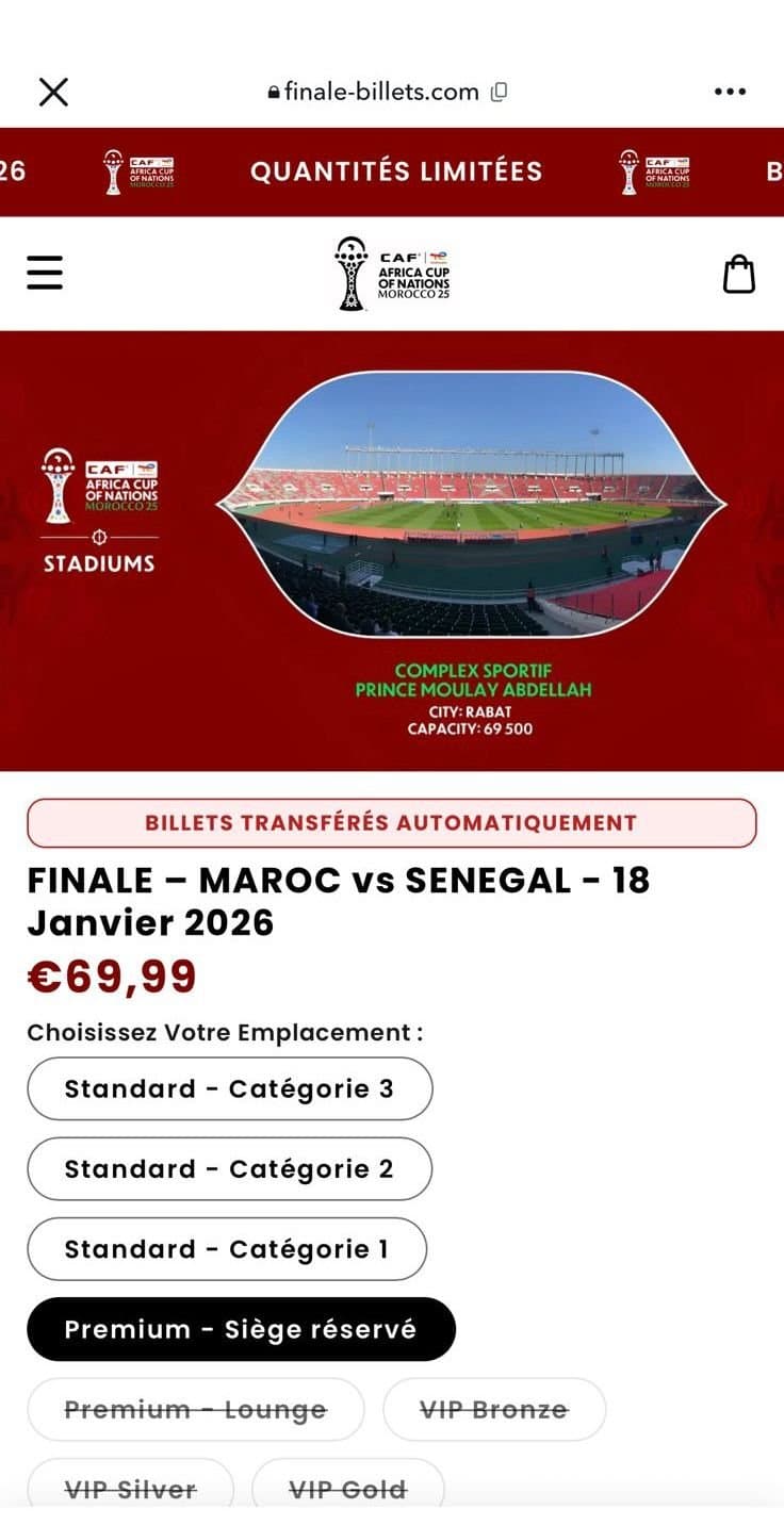 Billets pour la finale de la CAN 2025…!
