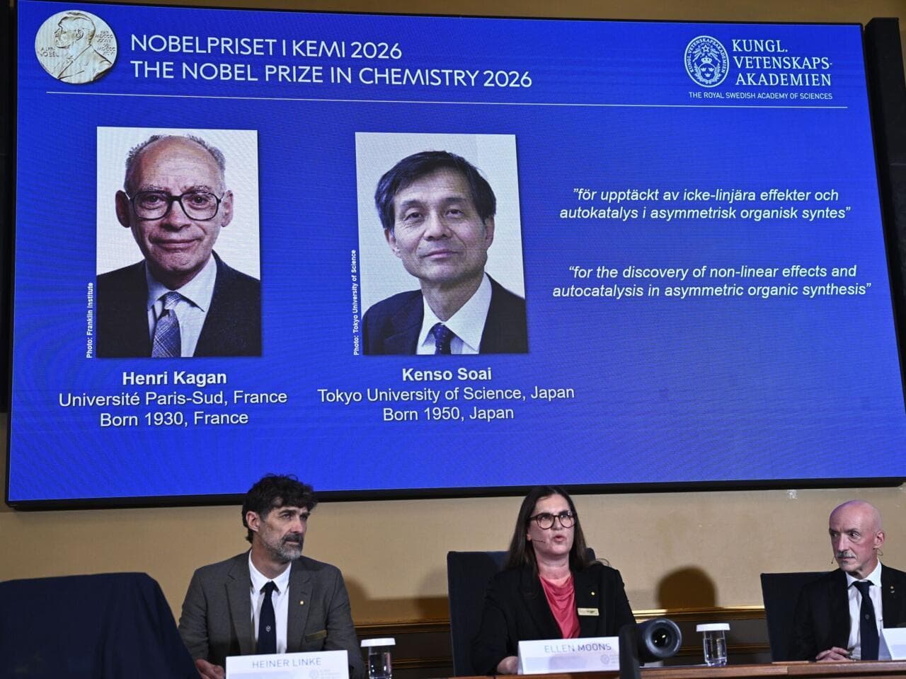 Nobel de chimie 2026 : Henri Kagan et Kenso Soai récompensés