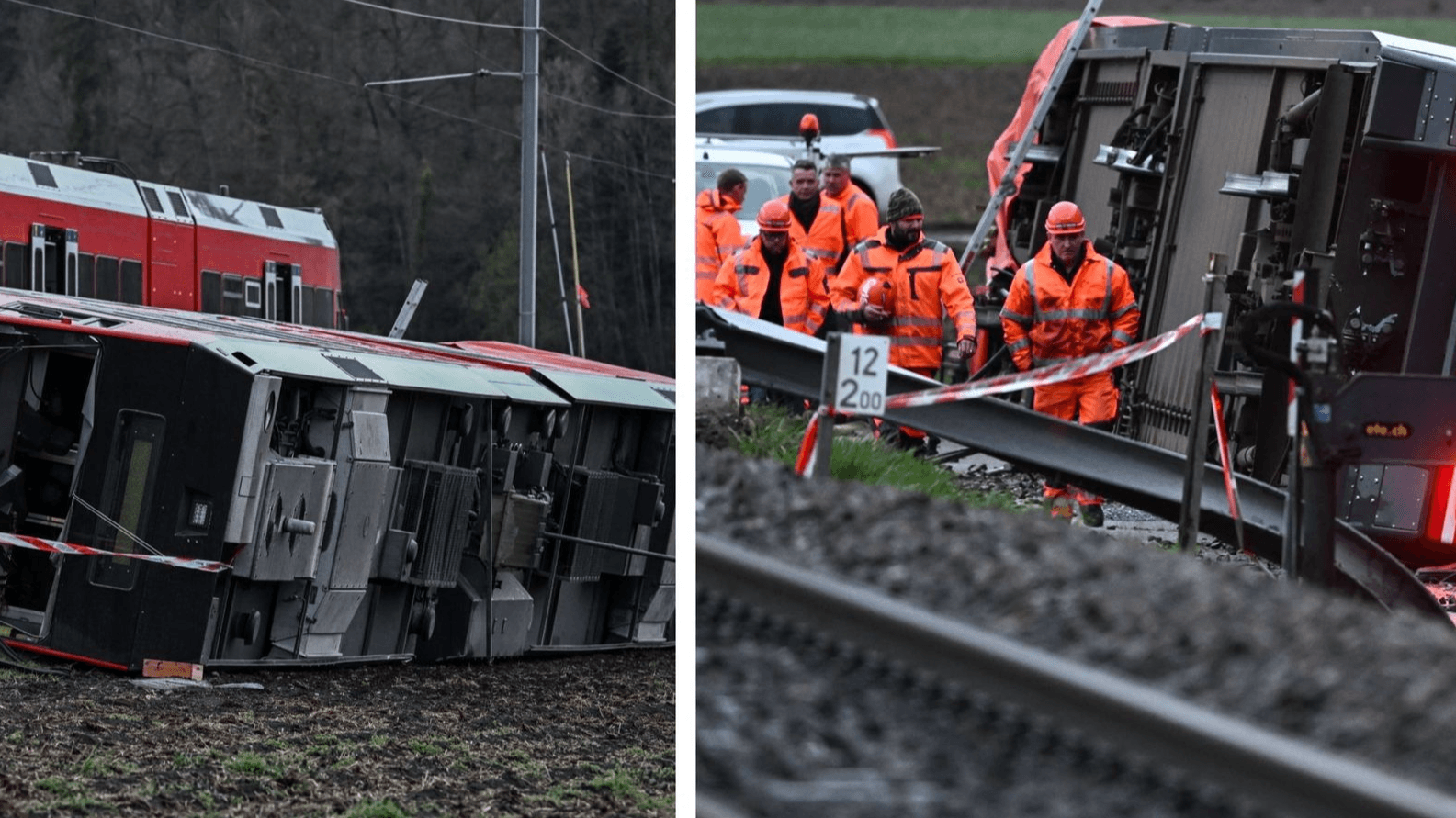 15 blessés dans deux déraillement de trains en Suise