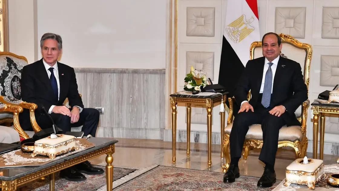 Le président égyptien appelle à un cessez-le-feu immédiat à Gaza lors d'une rencontre avec le secrétaire d'État américain